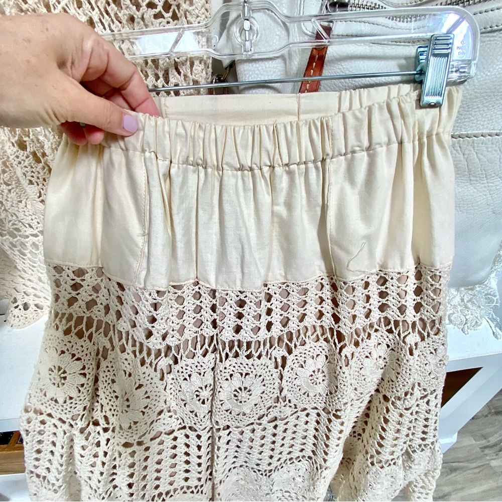 Artisan Crochet set boho lace set skirt/cardi shabby chic prairie Country vibel - Picture 13 of 16
